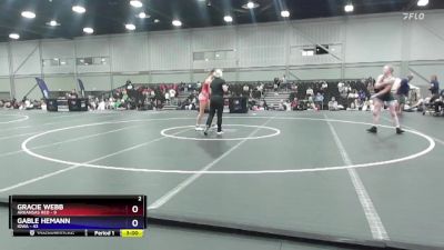 110 lbs Quarters & 1st Wb (16 Team) - Gracie Webb, Arkansas Red vs Gable Hemann, Iowa