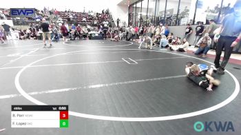 49 lbs Quarterfinal - Brecken Parr, Newkirk Takedown Club vs Franciso Lopez, OKC Saints Wrestling