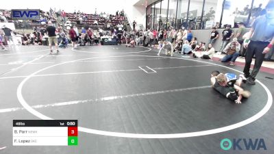 49 lbs Quarterfinal - Brecken Parr, Newkirk Takedown Club vs Franciso Lopez, OKC Saints Wrestling