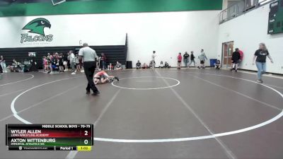 70-75 lbs Quarterfinal - Wyler Allen, Lions Wrestling Academy vs Axton Wittenburg, Immortal Athletics WC