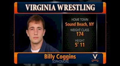 174 lbs match Chris Moon Virginia Tech vs. Billy Coggins Virginia