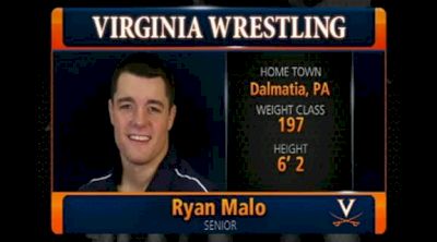 197 lbs match Nick Vetterlein Virginia Tech vs. Ryan Malo Virginia Tech