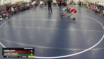 150 lbs Quarterfinals (8 Team) - Cohen Olsen, Team Texas vs Porter Hunsley, South Dakota Lightning