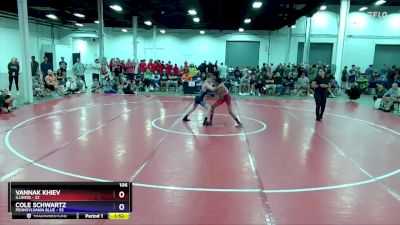 106 lbs Placement Matches (8 Team) - Vannak Khiev, Illinois vs Cole Schwartz, Pennsylvania Blue