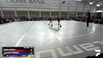 136 lbs 1st Place Match - Sarai Cortez, CA vs Madison Worden, NV