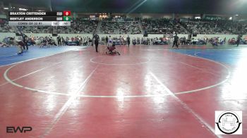 128 lbs Consi Of 32 #1 - Braxton Crittenden, Sequoyah Tahlequah JH vs Bentley Anderson, Harrah