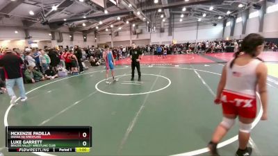 120 lbs Round 1 - Luke Garrett, Brazos Valley Wrestling Club vs McKenzie Padilla, Ohana HQ Wrestling