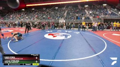 97 lbs 1st Place Match - Liam O`Dea, Cowboy Kids Wrestling Club vs Lucas Stirling, Camel Kids Wrestling