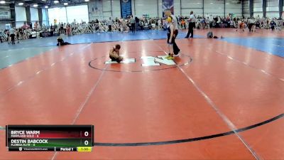 52 lbs Rd# 6- 9:00am Saturday Final Pool - Destin Babcock, Florida Elite vs Bryce Warm, Maryland GOLD