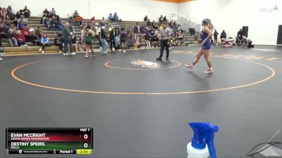 142-151 lbs Round 4 - Destiny Speirs, Pella vs Evan McCright, Cedar Rapids Washington