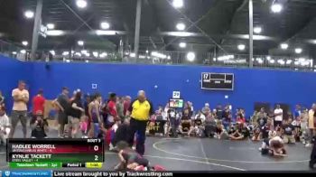 58 lbs Round 1 (6 Team) - Hadlee Worrell, Untouchables White vs Kynlie Tackett, Steel Valley