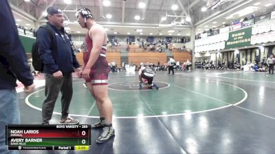 285 lbs Champ. Round 3 - Avery Barner, Dana Hills vs Noah Larios, Imperial