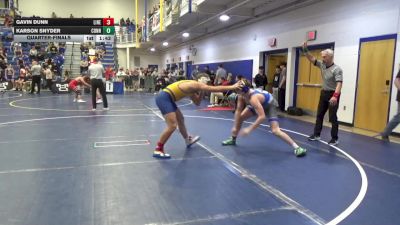 172 lbs Quarterfinal - Gavin Dunn, Line Mountain vs Karson Snyder, Connellsville