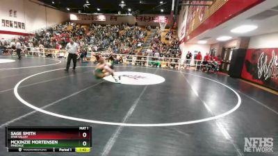 100 lbs Semifinal - McKinzie Mortensen, Pinedale vs Sage Smith, Star Valley