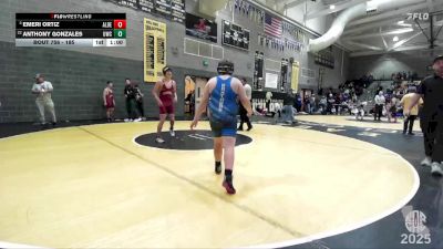 185 lbs Cons. Round 3 - Anthony Gonzales, Ukiah Wrestling Club vs Emeri Ortiz, Kastner