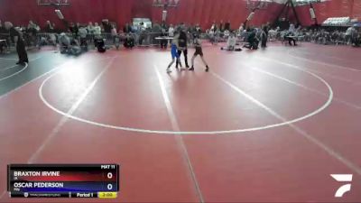 67 lbs Quarterfinal - Braxton Irvine, IA vs Oscar Pederson, MN