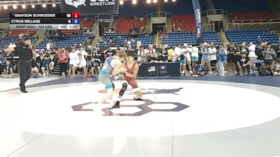 100 lbs Cons. Sub-semis - Grayson Schroeder, Minnesota vs Cyrus Millage, Iowa