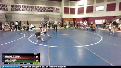 55 lbs Cons. Round 2 - Brooks Tolman, WEBER WARRIOR WRESTLING vs Luca Miller, Elite Wrestling