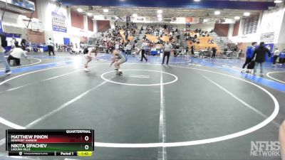 138 lbs Quarterfinal - Nikita Sipachev, Laguna Hills vs Matthew Pinon, Newport Harbor