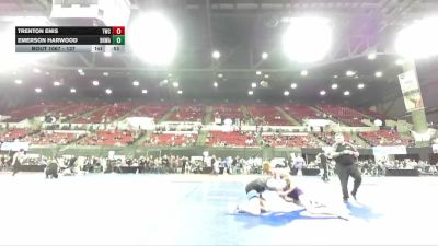 137 lbs Cons. Round 6 - Emerson Harwood, Black Hills Wrestling Academy vs Trenton Enis, Thermopolis Wrestling Club