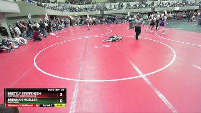 70 lbs Cons. Round 2 - Brennan Mueller, Wisconsin vs Brettly Steffensen, Flat Earth Wrestling Club