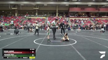 67 lbs Round 2 - Mason May, Linn County Twisters vs Kash Akins, Team Haysville Wrestling Club