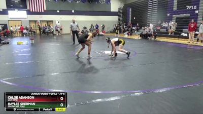 JV-5 lbs Round 2 - Chloe Adamson, Linn-Mar vs Haylee Sherman, Southeast Polk