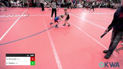 46 lbs Round Of 16 - Rudy Simunek, Blackwell Wrestling Club vs Kyng Walker, HURRICANE WRESTLING ACADEMY