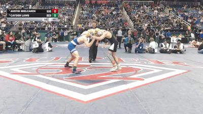 4A 138 lbs Cons. Round 1 - Cayden Laws, Rutherfordton-Spindale Central High School vs Austin Mielcarek, North Johnston High School