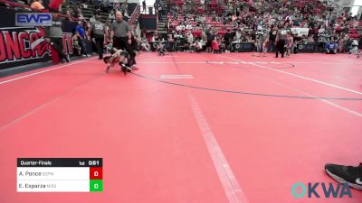 46 lbs Quarterfinal - Angelo Ponce, South Central Punisher Wrestling Club vs Eliasz Esparza, Mission Wrestling Club