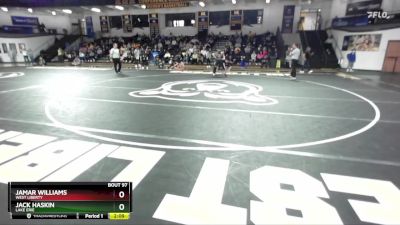 157 lbs Semifinal - Jack Haskin, Lake Erie vs Jamar Williams, West Liberty