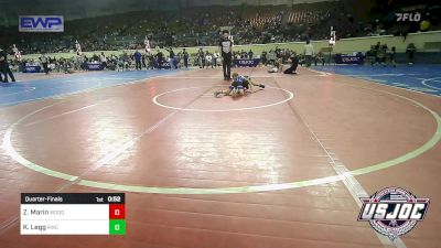 43 lbs Quarterfinal - Zerek Marin, Woodward Youth Wrestling vs Kashton Legg, Keystone Wrestling Club