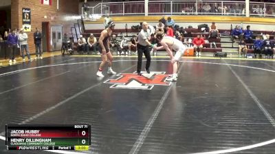 157 lbs 1st Place Match - Henry Dillingham, Clackamas Community College vs Jacob Hubby, North Idaho College