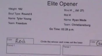182 lbs Tyler Young Freedom vs Ryan Wade Christiansburg