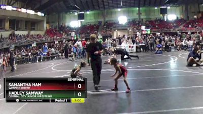 45-48 lbs Semifinal - Samantha Ham, Weeping Water vs Hadley Samway, Central City Junior Wrestling