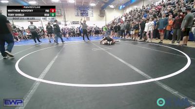 98 lbs Quarterfinal - Matthew Novotny, Pawnee Wrestling Club vs Toby Shield, Wyandotte Youth Wrestling