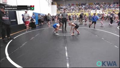 58-62 lbs Quarterfinal - Bryton Mason, Cowboy Wrestling Club vs Eleanor Boyd, Standfast
