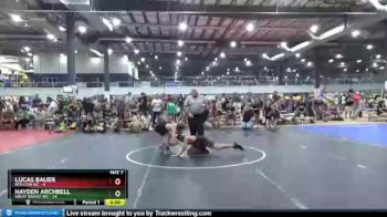 80 lbs Round 7 (8 Team) - Hayden Archbell, GREAT BRIDGE WC vs Lucas Bauer, RED LION WC