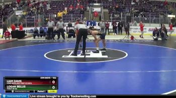 102 lbs Semifinal - Liam Davis, Lake Highland Prep School vs Logan Bellis, Tioga Sr HS