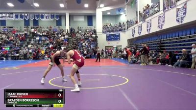 138 lbs Cons. Round 4 - Izaac Driver, Columbia City vs Braeden Borreson, Franklin