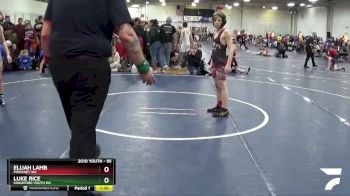 95 lbs Champ. Round 2 - Luke Rice, Kingsford Youth WC vs Elijah Lamb, Pinckney WC