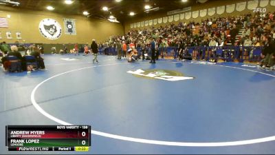 138 lbs Cons. Round 4 - Andrew Myers, Liberty (Bakersfield) vs Frank Lopez, Lemoore