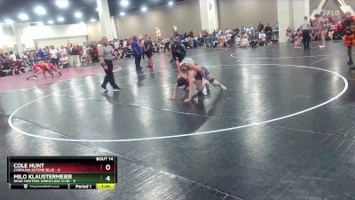 120 lbs Round 5 (6 Team) - Milo Klaustermeier, Head Hunters Wrestling Club vs Cole Hunt, Carolina Exteme Blue