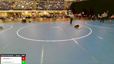 Boys 3rd-4th Grade - 63 Cons. Round 3 - Lukas Benedict, Sebolt Wrestling Academy vs Connor Suchman, Moen Wrestling Academy