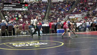 145 lbs Semifinal - Myles Grossman, Gettysburg vs Aiden Kunes, Central Mountain