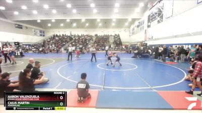 70 lbs Round 2 - Caius Martin, Adrenaline vs Aaron Valenzuela, Rough House Wrestling Club