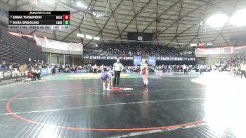 Girls 4A 155 lbs Champ. Round 1 - Emma Thompson, Moses Lake (Girls) vs Dara Brooling, Lake Washington (Girls)
