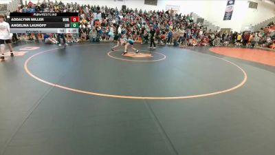 73-76 lbs Round 2 - Angelina Lauhoff, Lovell Middle School vs Addalynn Miller, Worland Middle School