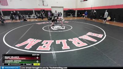 120 lbs Cons. Round 3 - Kannon Judycki, Elmhusrt (IC CATHOLIC) vs Isaac Velasco, Carol Stream (GLENBARD NORTH)