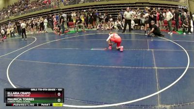 100 lbs Semifinal - Mauricia Torres, Carbon Middle School vs Ellaria Crapo, Delta Wrestling Club